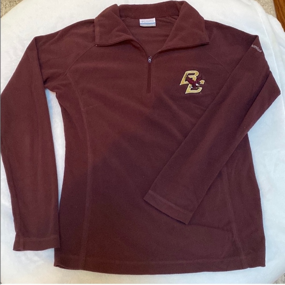 Columbia Maroon Quarter-Zip Women's Top